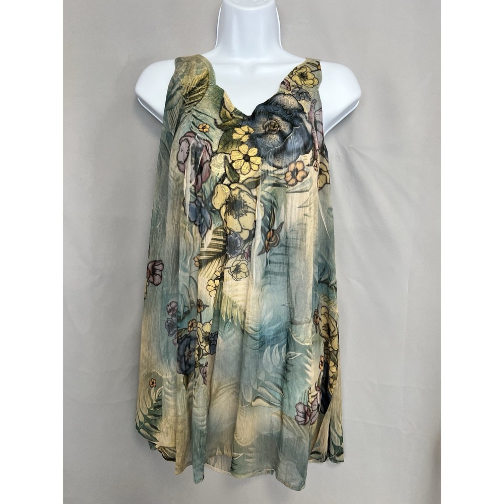 Mushka Sienna Rose Womens Floral Lightweight Blouse Sz Large